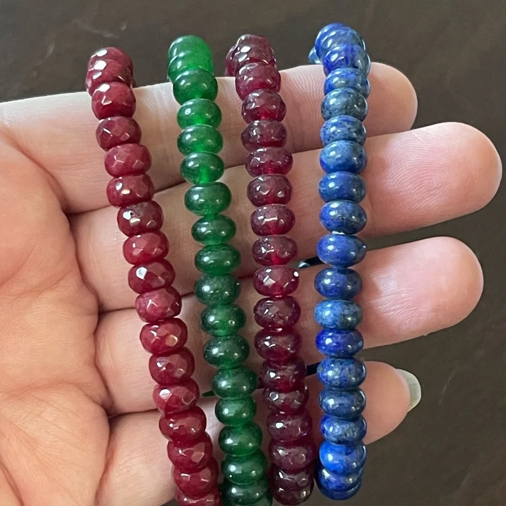 Genuine sapphire, emerald, ruby and Garnet Gemstone bracelets - Picture 2 of 6